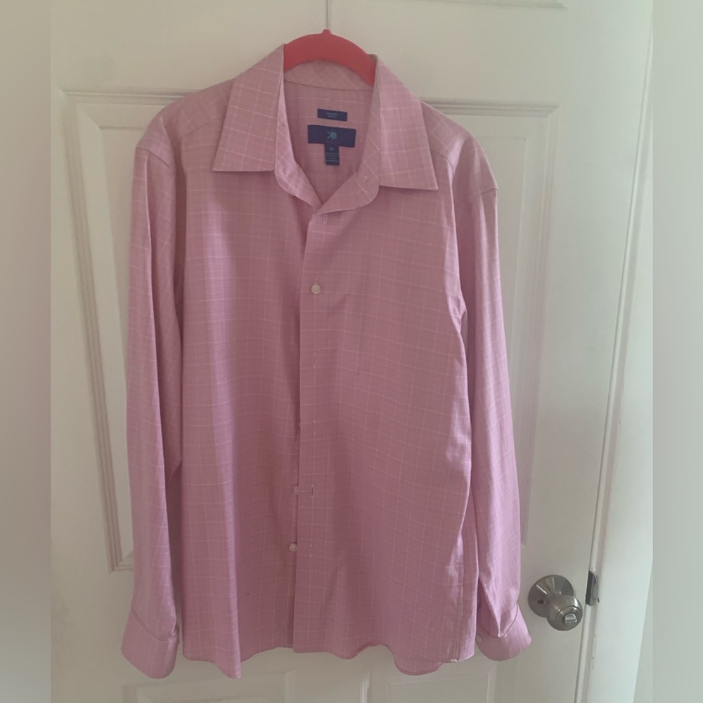 Egara Light Pink Checkered Dress Shirt
